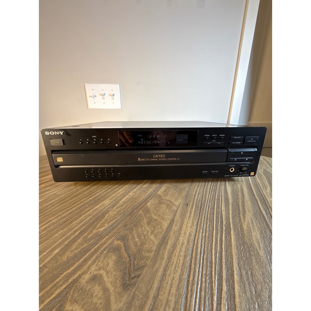 VTG Sony CDP-CA70ES 5-Disc CD Changer Player ES Series W/ Line Out Cords Tested